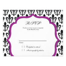 Wedding Response Card | New Orleans | Fuschia Custom Announcements