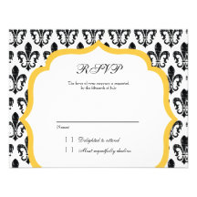 Wedding Response Card | New Orleans | Gold Custom Announcement