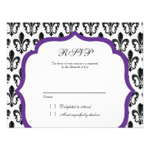 Wedding Response Card | New Orleans | Purple Personalised Invite