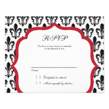 Wedding Response Card | New Orleans | Red Personalized Invites
