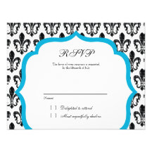 Wedding Response Card | New Orleans | Turquoise Personalized Announcements