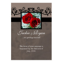 Wedding Response Cards Red Roses Heart Business Card