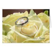 Wedding Ring On Yellow Roses Card