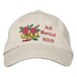 Wedding Ring Roses - Just Married embroidered hats