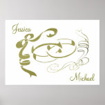 Wedding Rings and Bows Customisable Poster posters