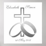 Wedding Rings and Cross Customisable Poster posters