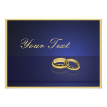 Wedding Rings Blue Invitation Template