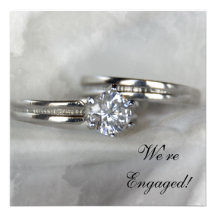 Wedding Rings Engagement Party Invitation