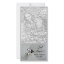 Wedding Rings Just Married Photo Card