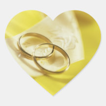Wedding Rings Ribbon Wedding Hearts Heart Sticker