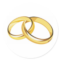 wedding rings round sticker
