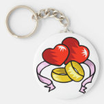 Wedding Rings Under Heart Key Chain