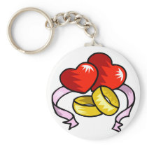 Wedding Rings Under Heart Key Chain