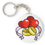 Wedding Rings Under Heart keychains