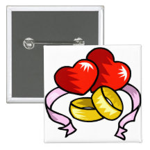Wedding Rings Under Heart Pinback Button