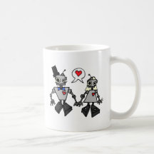 Wedding robots coffee mugs