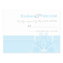 Wedding RSVP Post Card - Modern Deco