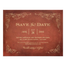 Wedding Save the Date Card | Vintage Wine Vineyard Invitation