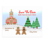 Wedding Save The Date - Gingerbread Church Scene Postcards