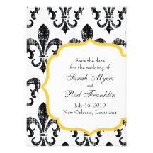 Wedding Save the Date | New Orleans | Gold Personalized Invitations