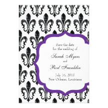 Wedding Save the Date | New Orleans | Purple Custom Announcements