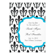 Wedding Save the Date | New Orleans | Turquoise Personalised Invites