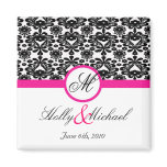 wedding,save the date,pink,black,fancy,classy,cute magnets