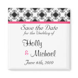 wedding,save the date,pink,black,fancy,classy,cute magnets