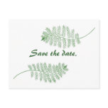 Wedding Save the date postcards, green ferns