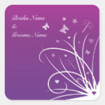 Wedding Stickers - Purple & Pink Butterfly Swirl