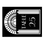 Wedding Table Number Black & White Art Deco Style Post Card
