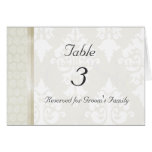 Wedding Table Number Card