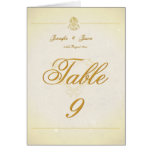 Wedding Table Number Card Vintage Parchment Paper