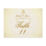 Wedding Table Number Card Vintage Parchment Paper Postcard