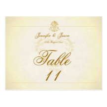 Wedding Table Number Card Vintage Parchment Paper Postcard