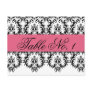 Wedding Table Number Cards Damask Honeysuckle Pink Postcards