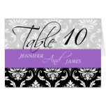 Wedding Table Number Cards Damask Lavender 2