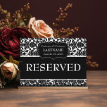 Wedding Table RESERVED Sign Damask Pattern Post Cards