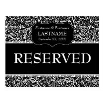 Wedding Table RESERVED Sign Modern Pattern postcards