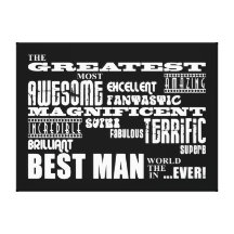 Wedding Thank You Best Men : Greatest Best Man Gallery Wrapped Canvas