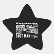Wedding Thank You Best Men : Greatest Best Man Star Stickers