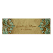Wedding Thank You Card Bookmark Favour Verdigris Business Card