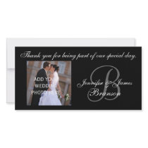 Wedding Thank You Monogram B and Message Custom Photo Card
