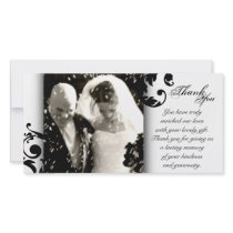 Wedding Thank You Photo Card - Black & White