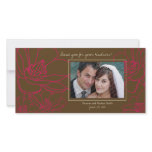 Wedding Thank You Photo Card - Pink & Brown Floral photo cards