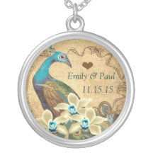 Wedding Vintage Peacock  Anniversary Necklace