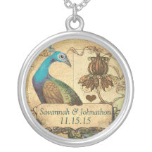 Wedding Vintage Peacock  Anniversary Necklace