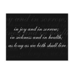 Wedding Vow In Sickness And In Health postcards