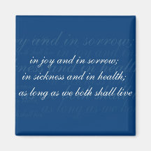Wedding Vow In Sickness Blue Fridge Magnet