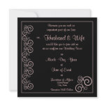 Wedding Vows Renewed - Black/Pink Spiral invitations